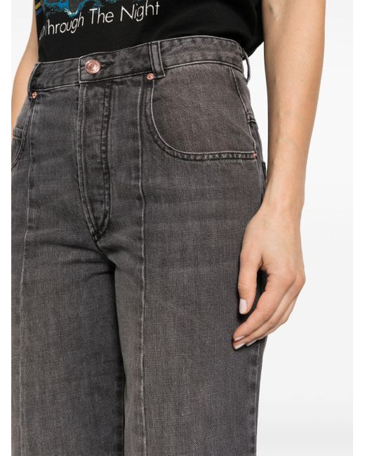 Isabel Marant Gray Cropped Straight-leg Jeans