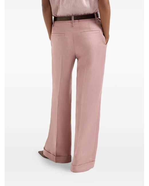 Brunello Cucinelli Pink Loose Flared Trousers