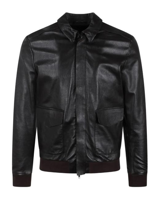 Brian Dales Black Leather Jacket for men
