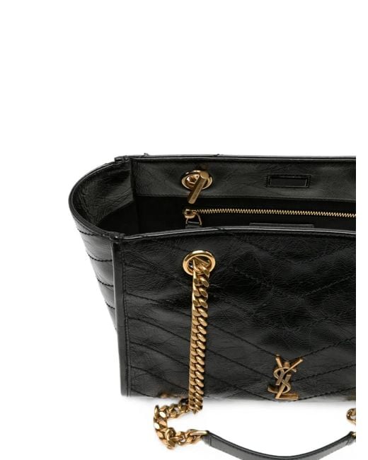 Saint Laurent Black Cassandre Quilted Shoulder Bag