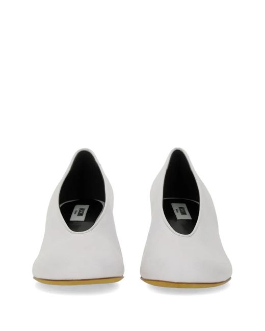 Moschino White Round-Toe Pumps
