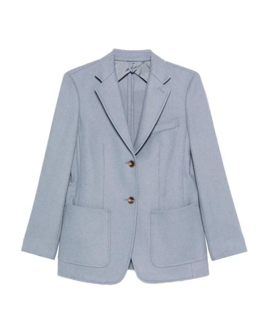 Max Mara Blue Single-Breasted Blazer