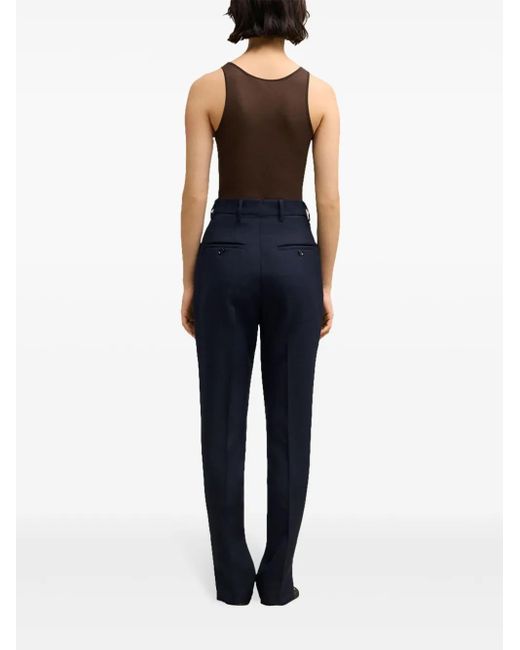 AMI Blue High-Waisted Tailored Trousers