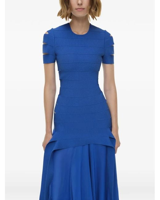 Jonathan Simkhai Blue Laken Cut-Out Knit Maxi Dress