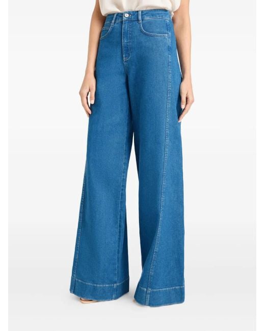 Pantaloni Carol A Gamba Ampia di Cinq À Sept in Blue