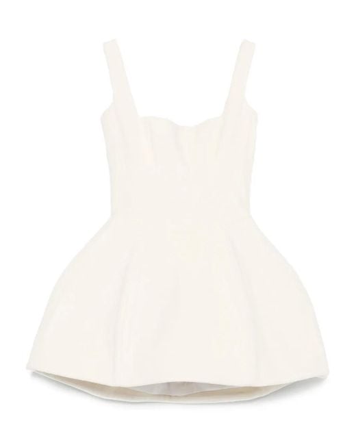 Vestiaire d'un Oiseau Libre White Square-Neck Flared Mini Dress