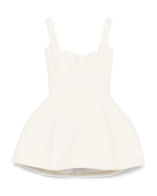 Vestiaire d'un Oiseau Libre White Square-Neck Flared Mini Dress