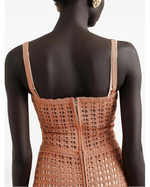 Dolce & Gabbana Brown Crochet-Knit Top