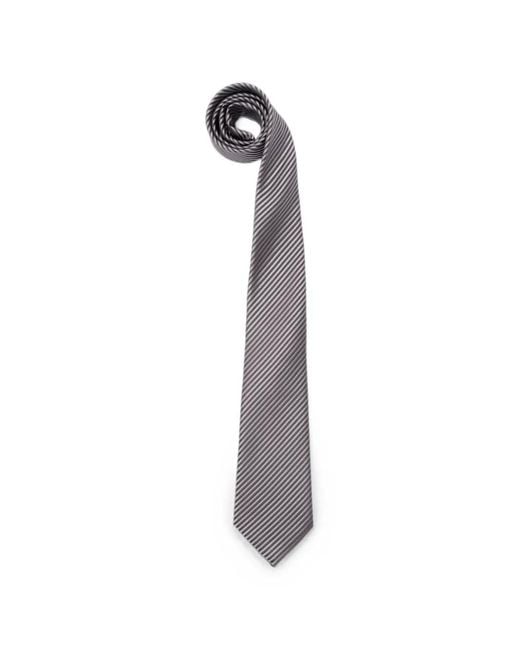 Giorgio Armani White Diagonal-Stripe Silk Tie for men