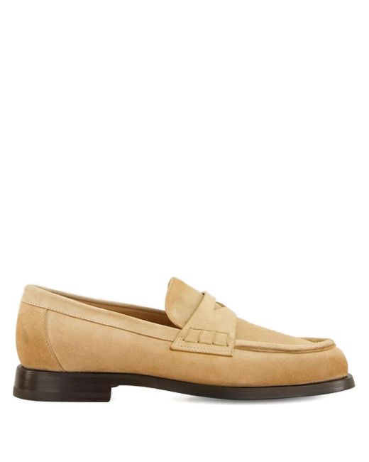 Santoni Suède Loafers in het Natural