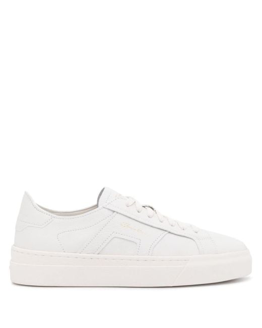 Santoni Leren Sneakers in het White