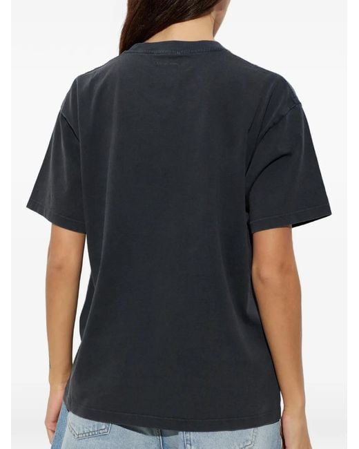 Anine Bing Blue Cade T-Shirt Leopard