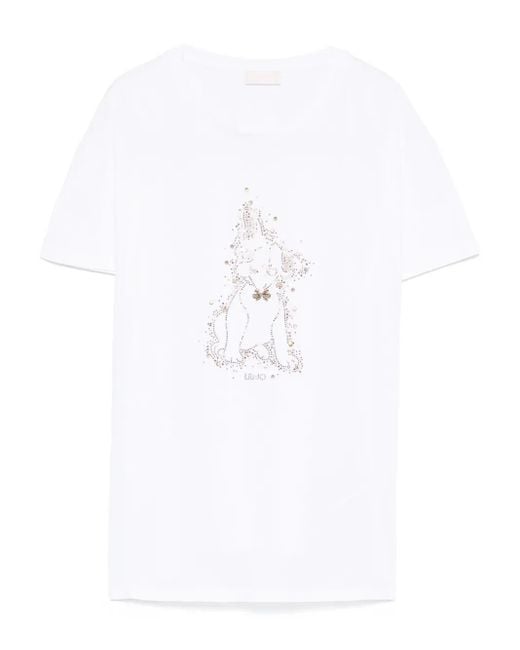 Liu Jo ドッグモチーフ Tシャツ White