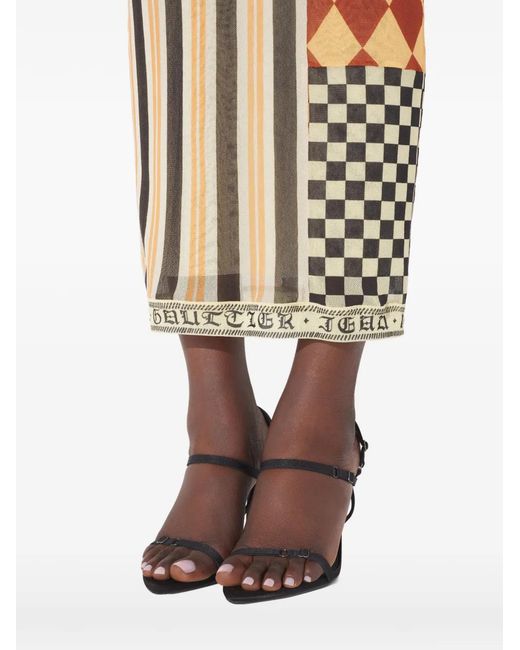 Jean Paul Gaultier Multicolor Patchwork Printed Maxi Skirt