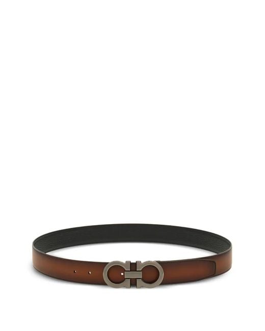 Cinturón Reversible Con Hebilla Rectangular Ferragamo de hombre de color White