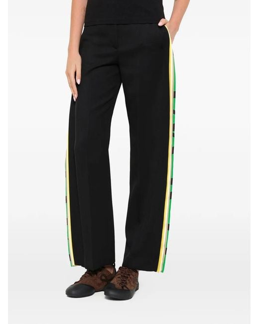 Loewe Black Pressed-Crease Wide-Leg Trousers