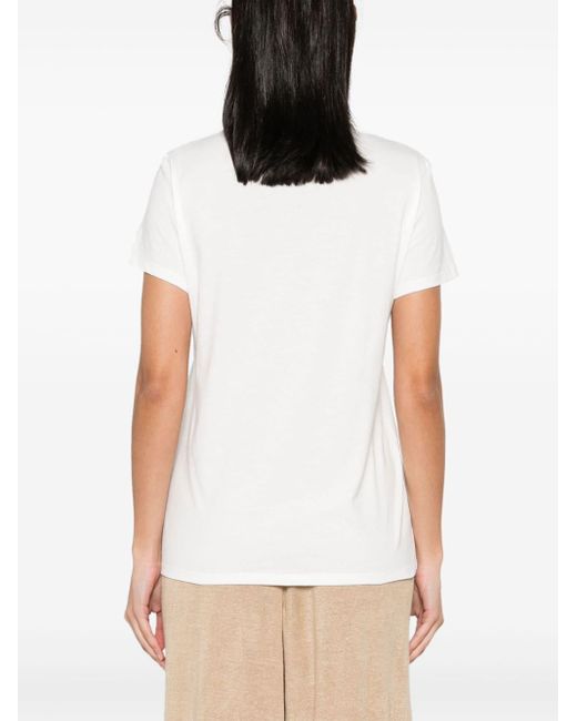 Liu Jo White Chain-link Bead-embellished T-shirt