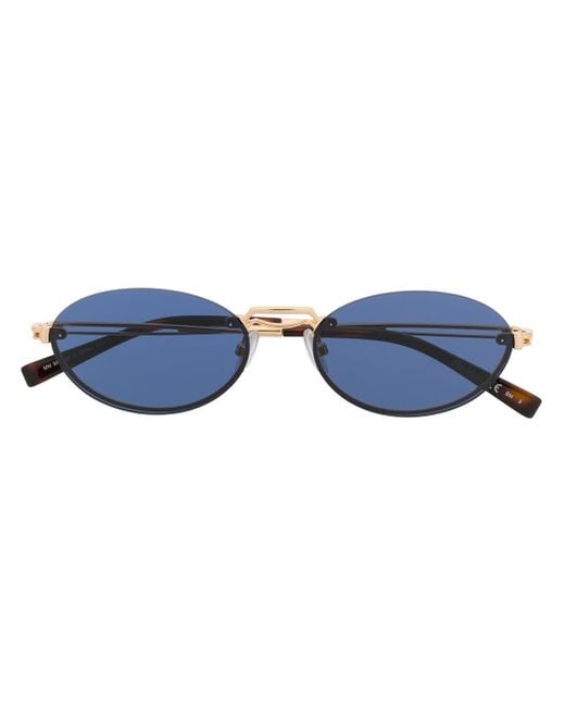 Max Mara Slim Oval Sunglasses in Metallic | Lyst