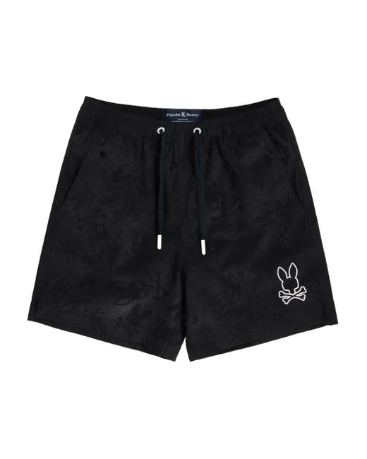 Psycho Bunny Black Parker Hydrochromic Swim Shorts for men
