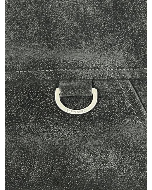 Represent Blue Shearling-Collar Zip-Front Jacket for men