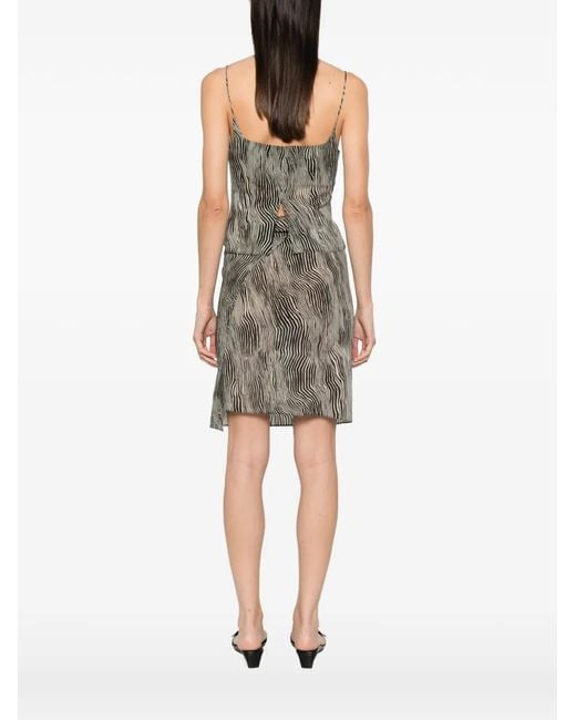 St. Agni Gray Zebra-Pattern Top