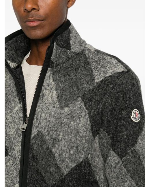 Moncler Gray Zip-Up Jacket for men