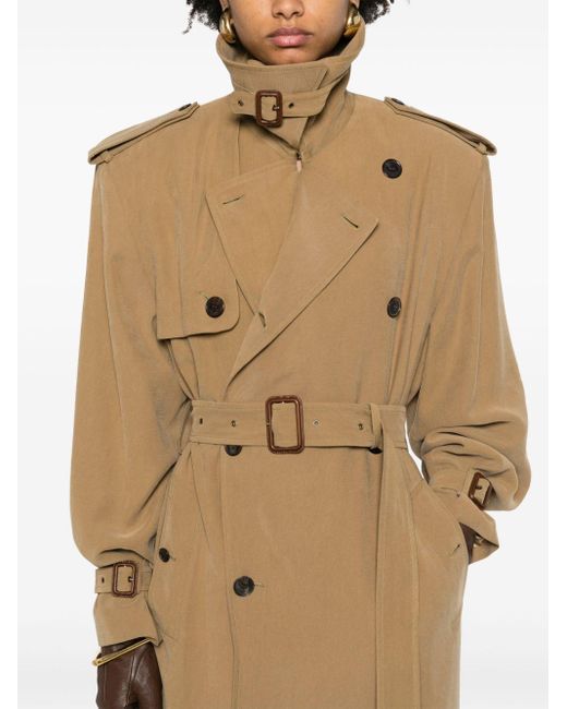 Saint Laurent Double-breasted Trench Coat Natural