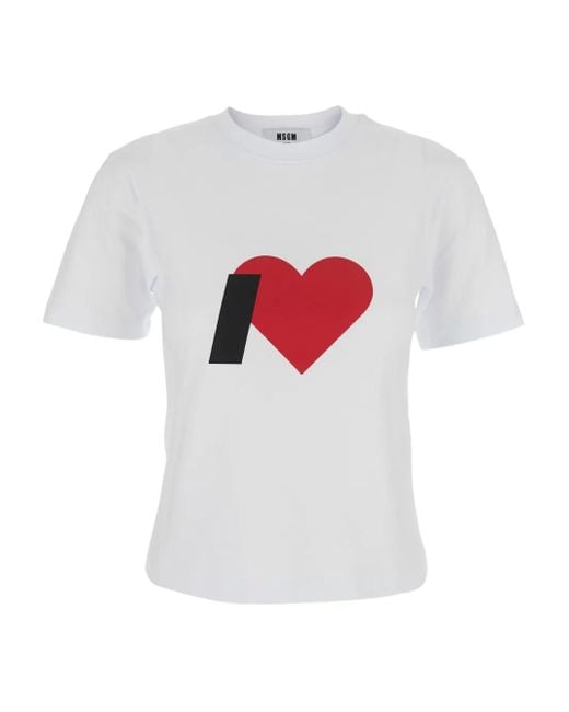 MSGM ハート Tシャツ White