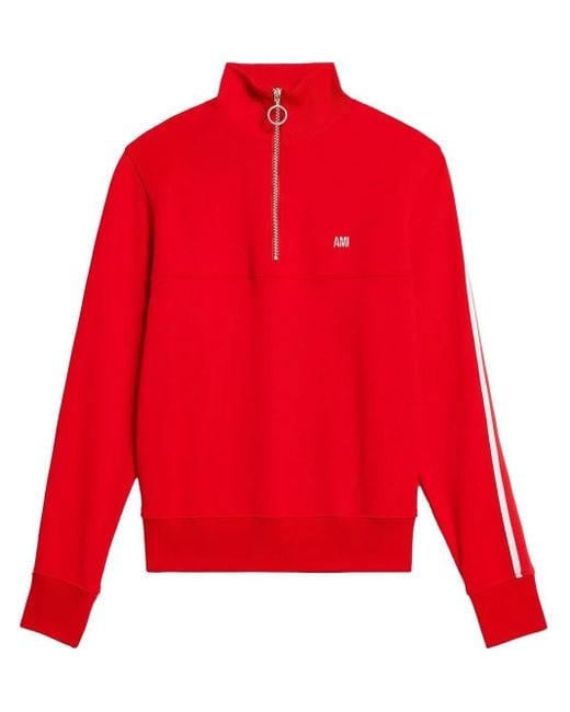 Sudadera con cremallera corta AMI de hombre de color Red