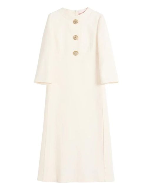 Valentino Garavani Natural Midi Crepe Couture Dress