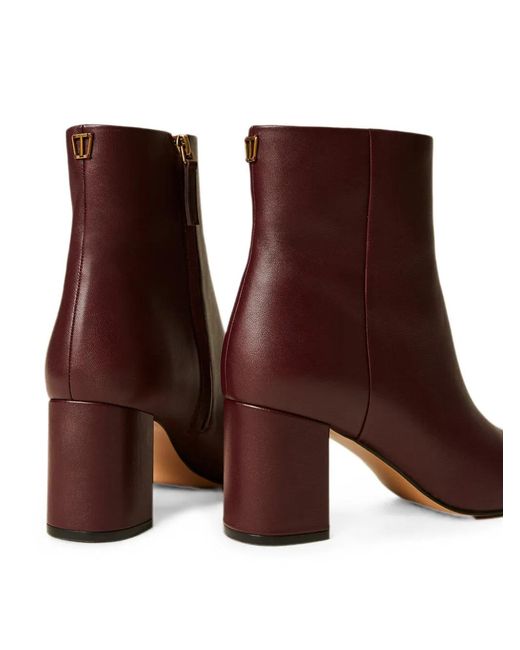 Twinset Purple Bottines En Cuir