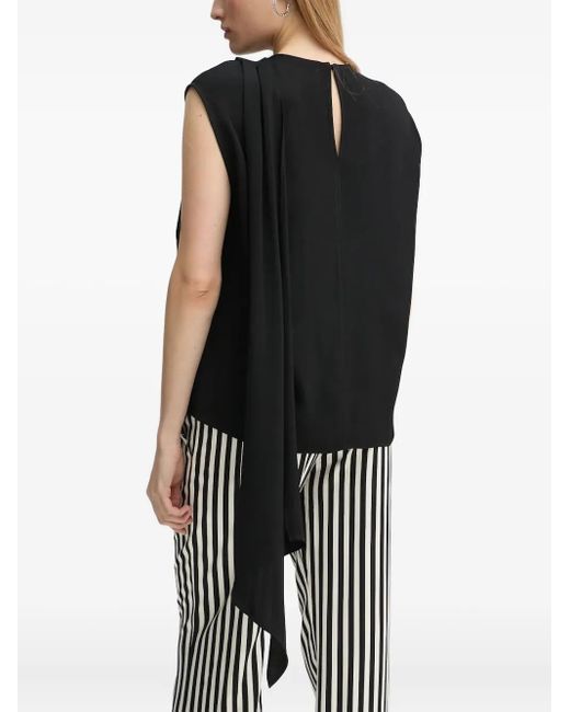 Day Birger et Mikkelsen Black Draped-Shoulder Top