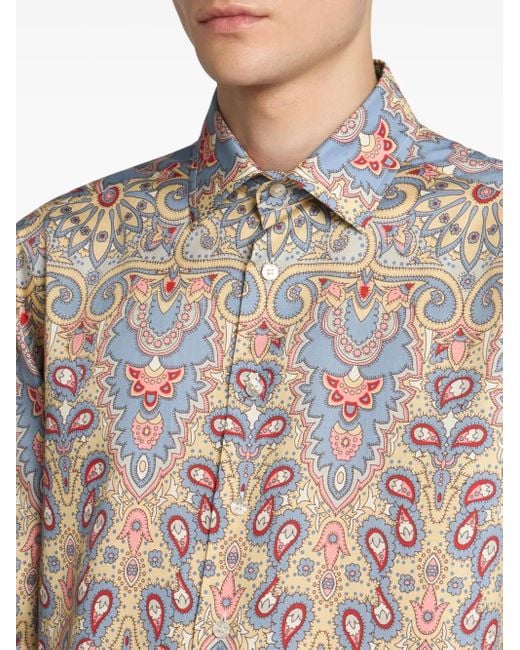 Etro Hemd mit Print in Brown für Herren