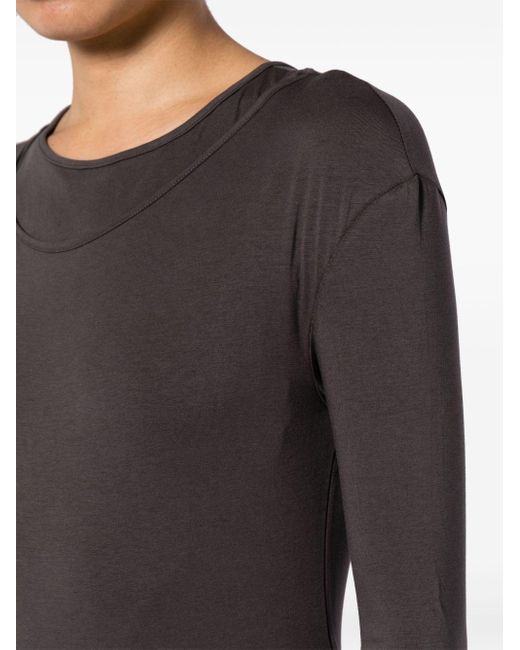 Layered long-sleeve T-shirt di Low Classic in Black