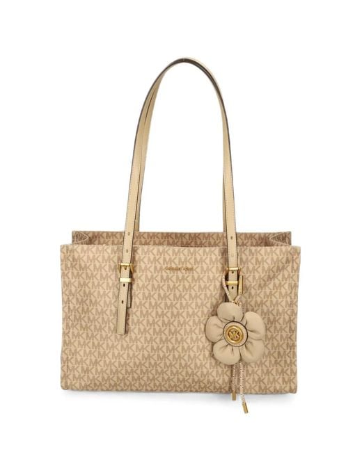MICHAEL Michael Kors Natural Medium Zadie Logo-Pattern Shoulder Bag