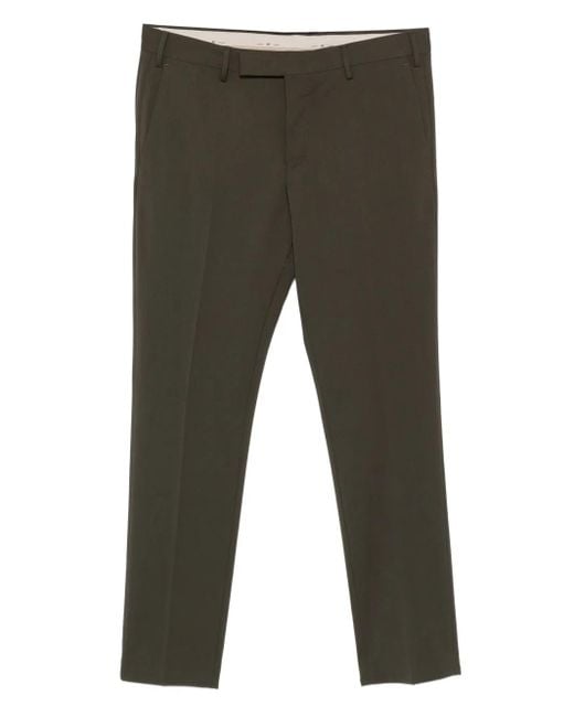 PT Torino Gray Pressed-Crease Tailored Trousers for men