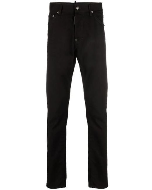 DSquared² Black Rear Logo-print Skinny Jeans for men