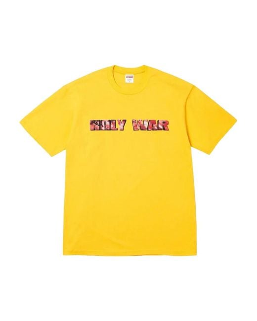 Supreme Yellow Printed T-Shirt for men