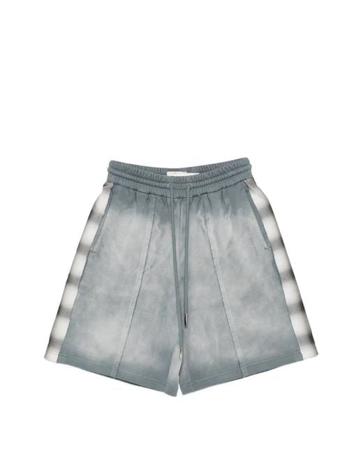 Feng Chen Wang Gray Check-Trim Shorts