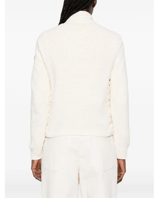 Moncler White High-Neck Zip-Up Puffer Jacket
