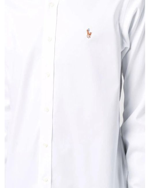Polo Ralph Lauren White Slim Fit Oxford Shirt for men