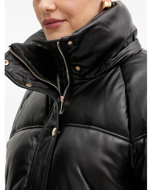 Fracomina Black Hooded Puffer Jacket