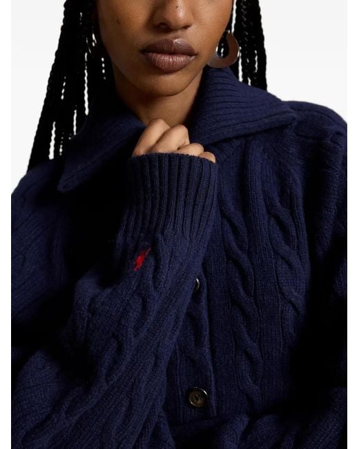 Polo Ralph Lauren Blue Cable-Knit Cardigan