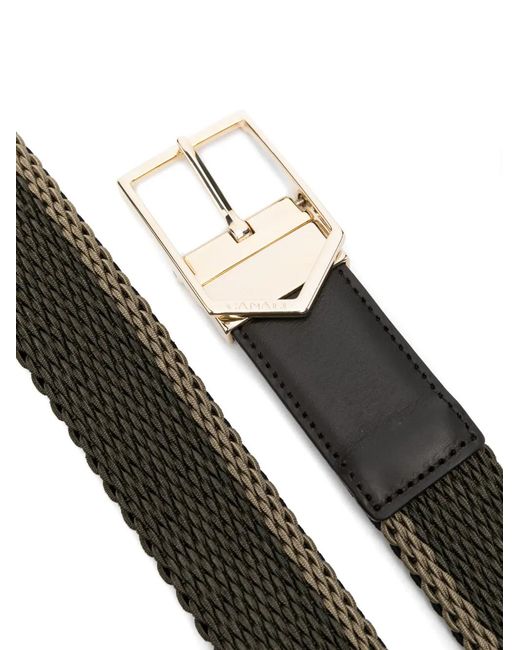 Canali Black Interwoven Buckle Belt for men