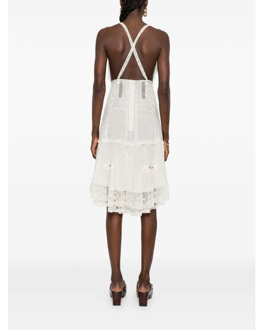 Ermanno Scervino White Lace-Detail Mini Dress