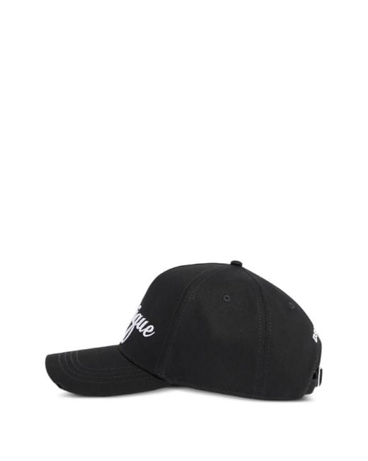 DSquared² Black Iconique Baseball Cap for men