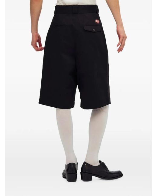 Willy Chavarria Black Borracho Pleated-Waistband Wide-Leg Shorts