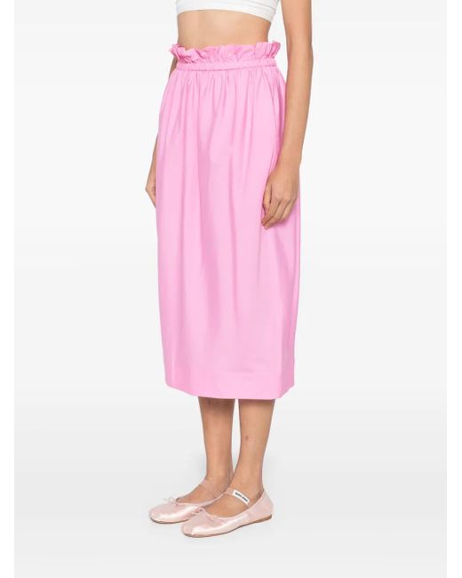 Simone Rocha Pink Elasticated Gathered Ruffle Tulip Skirt
