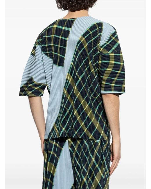 Homme Plissé Issey Miyake Green Windswept T-Shirt for men