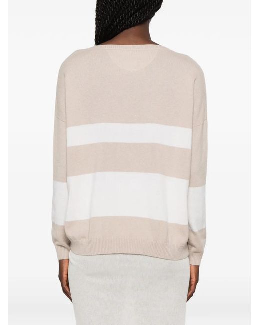 Purotatto Natural Horizontal-Stripe Sweater
